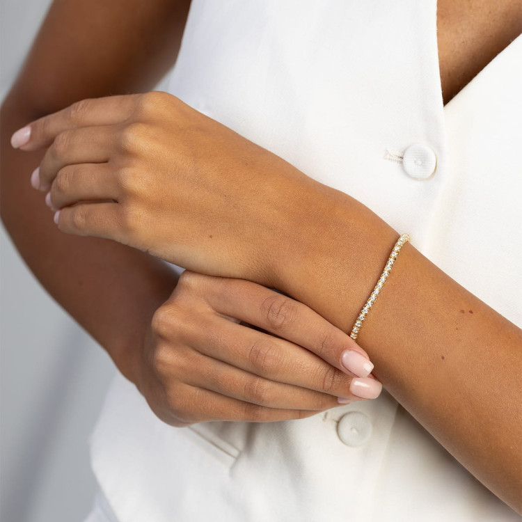 Bransoletka z białego złota z diamentami laboratoryjnymi