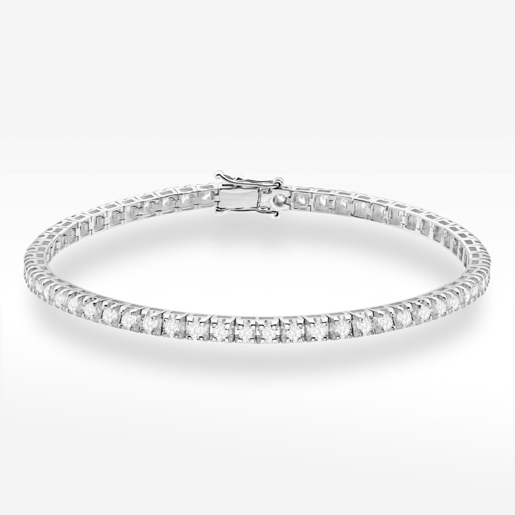 Bransoletka z białego złota z diamentami laboratoryjnymi