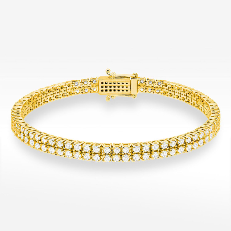 Bransoletka z żółtego złota z diamentami laboratoryjnymi