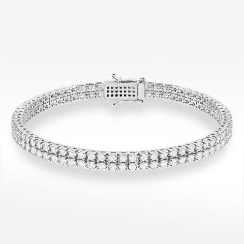 Bransoletka z białego złota z diamentami laboratoryjnymi