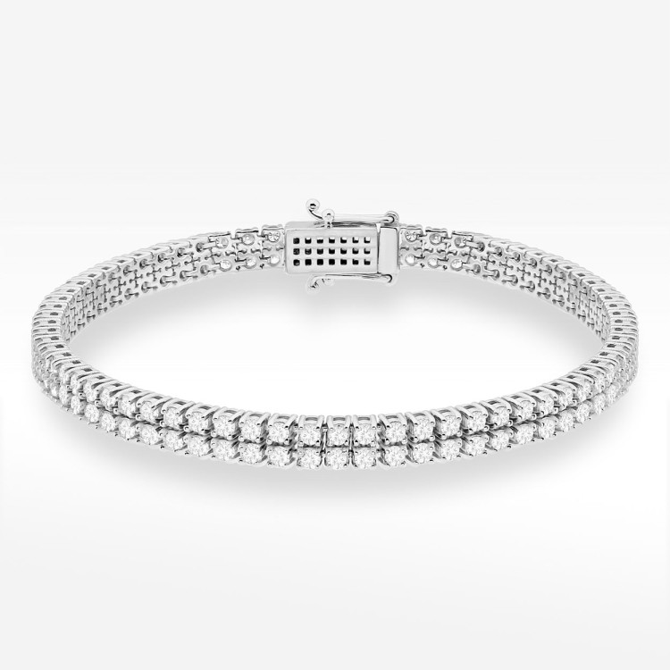 Bransoletka z białego złota z diamentami laboratoryjnymi