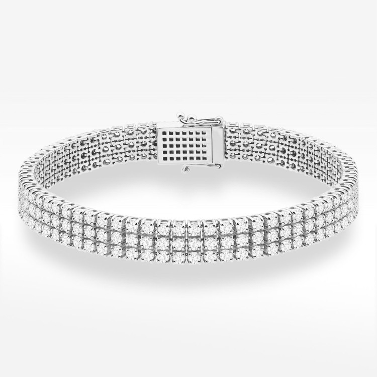 Bransoletka z białego złota z diamentami laboratoryjnymi