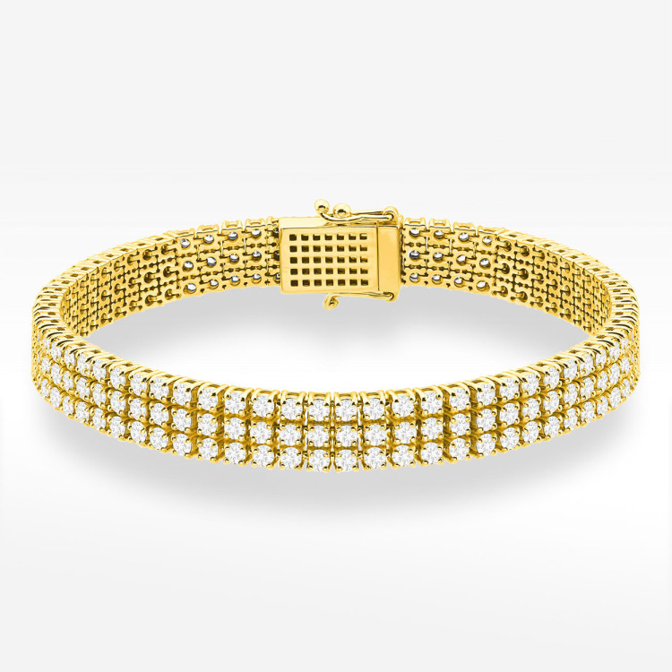 Bransoletka z żółtego złota z diamentami laboratoryjnymi