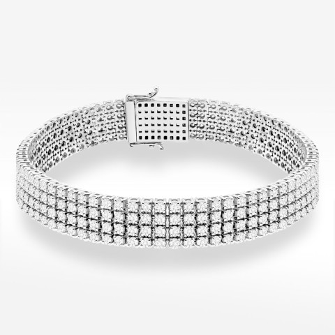Bransoletka z białego złota z diamentami laboratoryjnymi