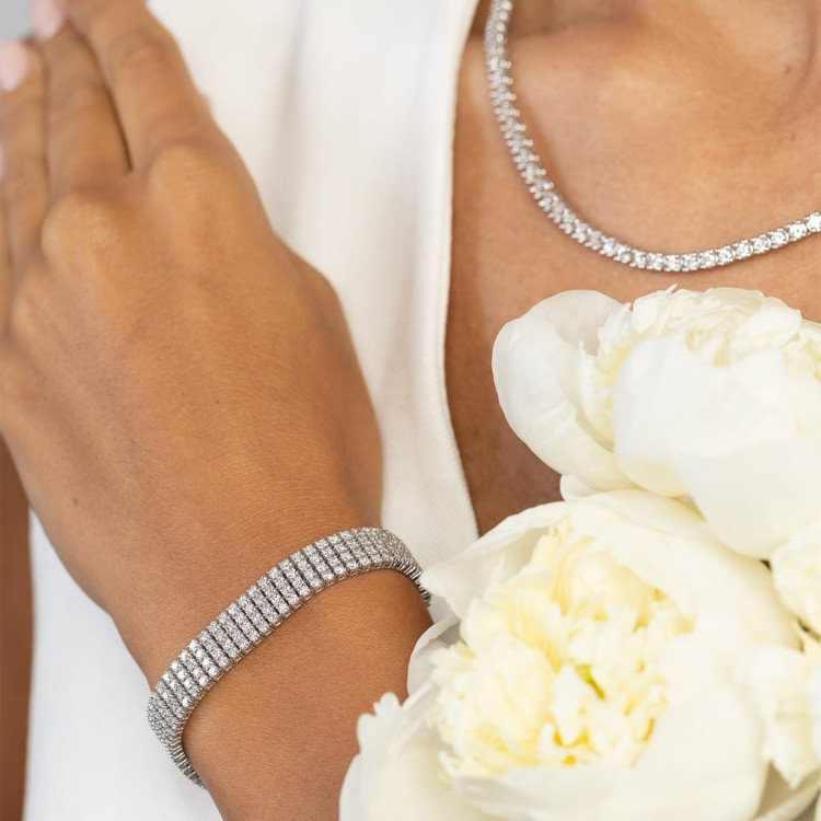 Bransoletka z żółtego złota z diamentami laboratoryjnymi