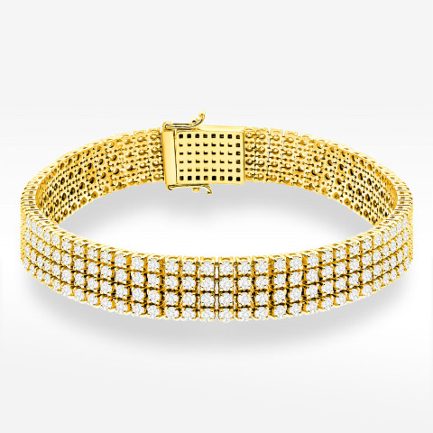 Bransoletka z żółtego złota z diamentami laboratoryjnymi