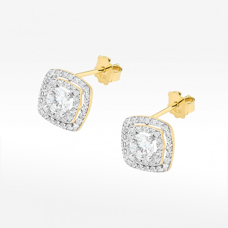 Kolczyki ze złota z diamentami laboratoryjnymi