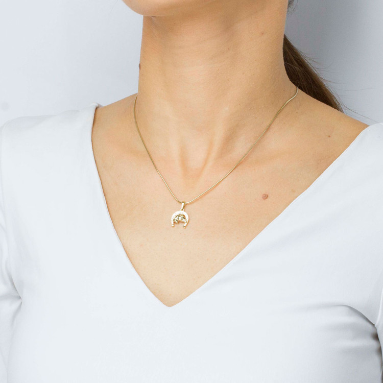 Zawieszka ze złota podkowa z koniem