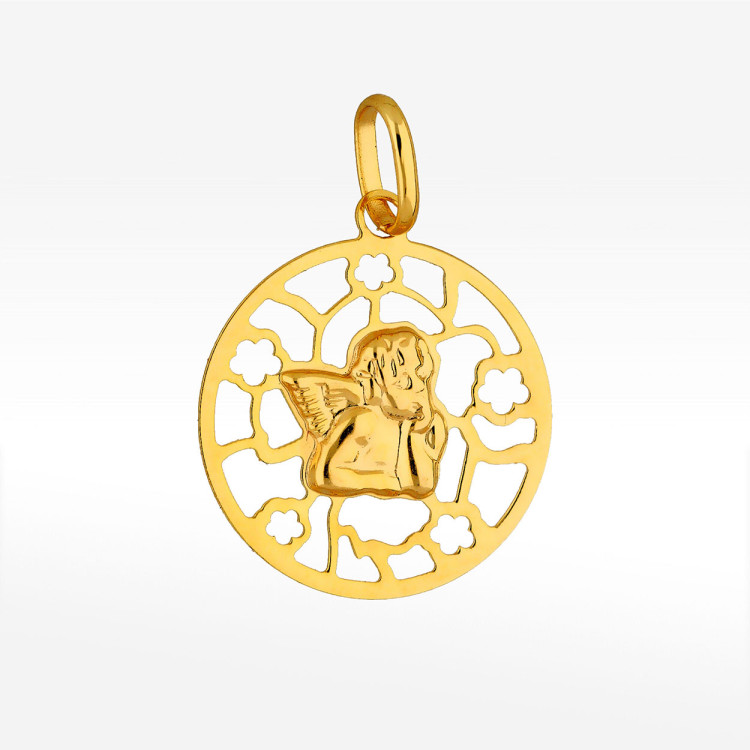 Zawieszka ze złota medalik z matką boską