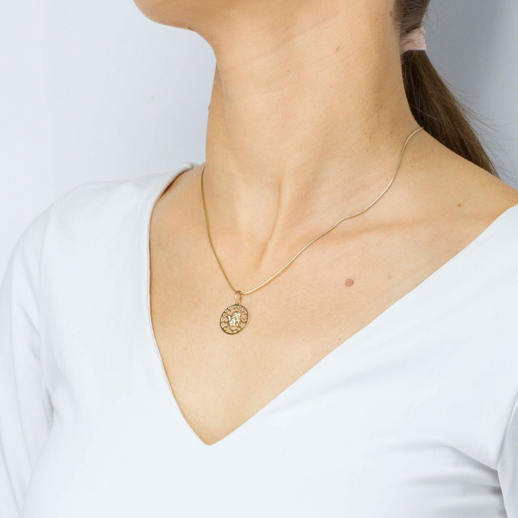 Zawieszka ze złota medalik z matką boską