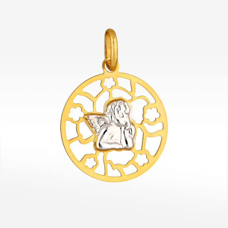 Zawieszka ze złota medalik z aniołem