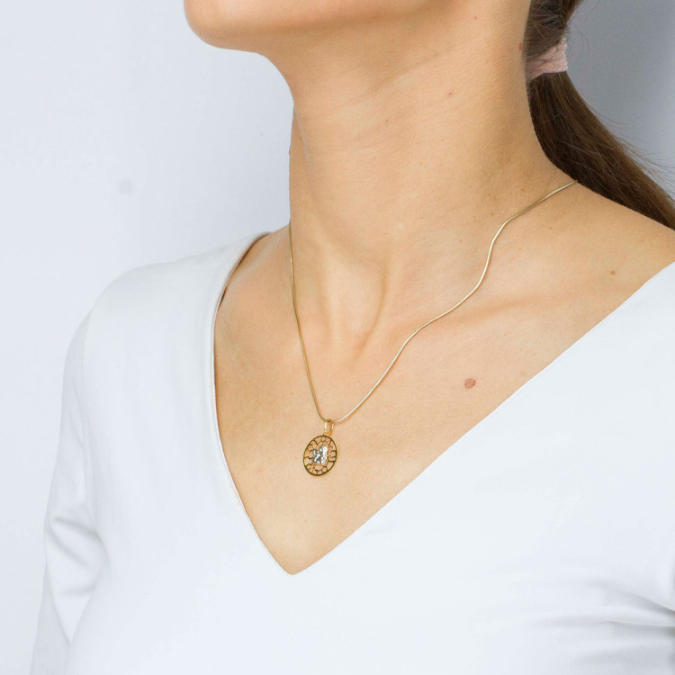 Zawieszka ze złota medalik z aniołem