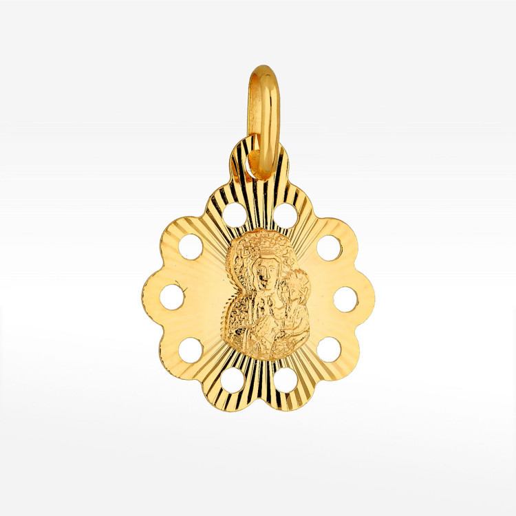 Zawieszka ze złota medalik z matką boską