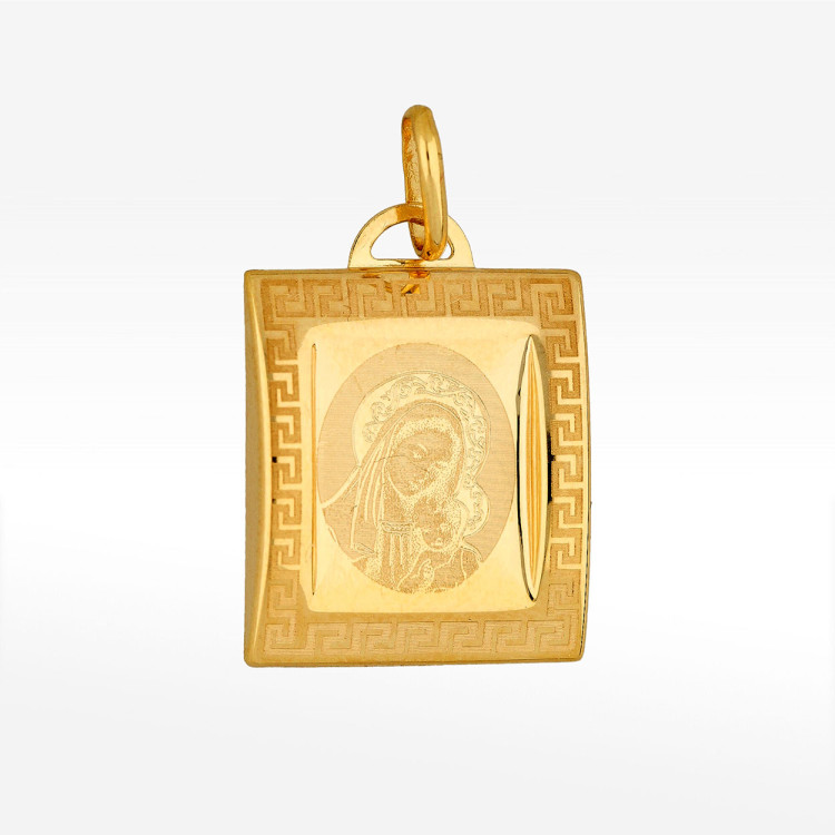 Zawieszka ze złota medalik z matką boską