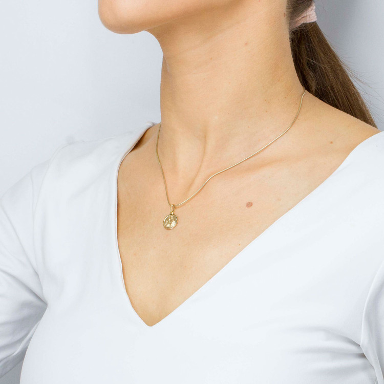 Zawieszka ze złota medalik z św. Krzysztofem