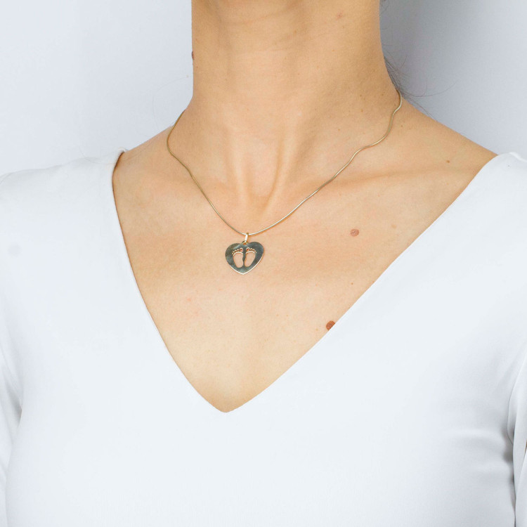 Zawieszka ze złota stópki dziecięce