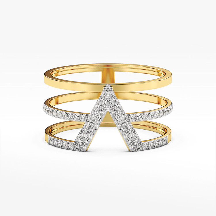 Pierścionek ze złota z białymi cyrkoniami