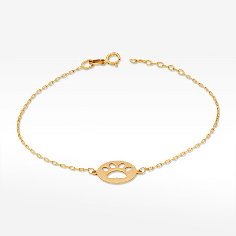 Bransoletka ze złota z psią łapką