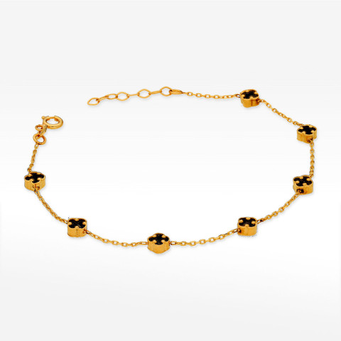 Bransoletka ze złota z onyksem