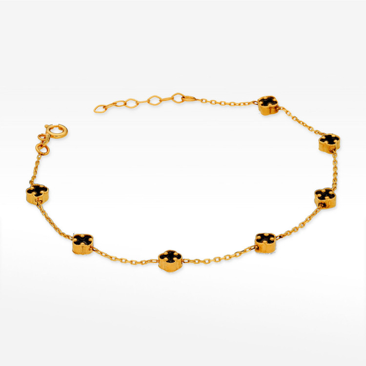 Bransoletka ze złota z onyksem