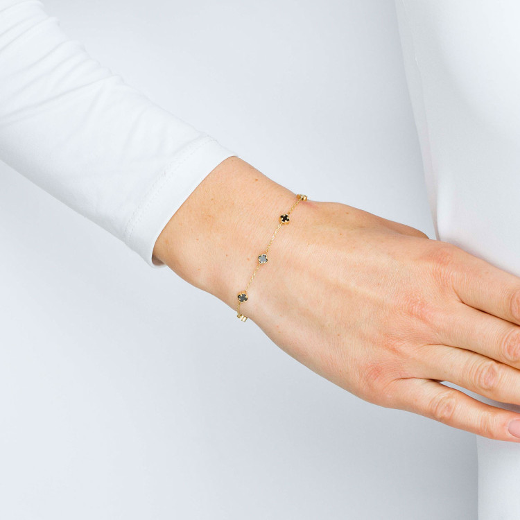 Bransoletka ze złota z onyksem