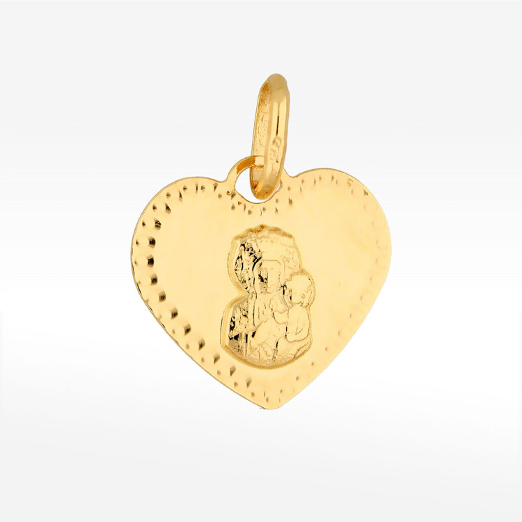 Zawieszka ze złota medalik z matką boską
