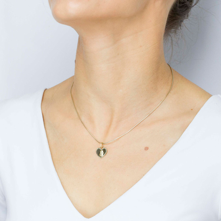 Zawieszka ze złota medalik z matką boską