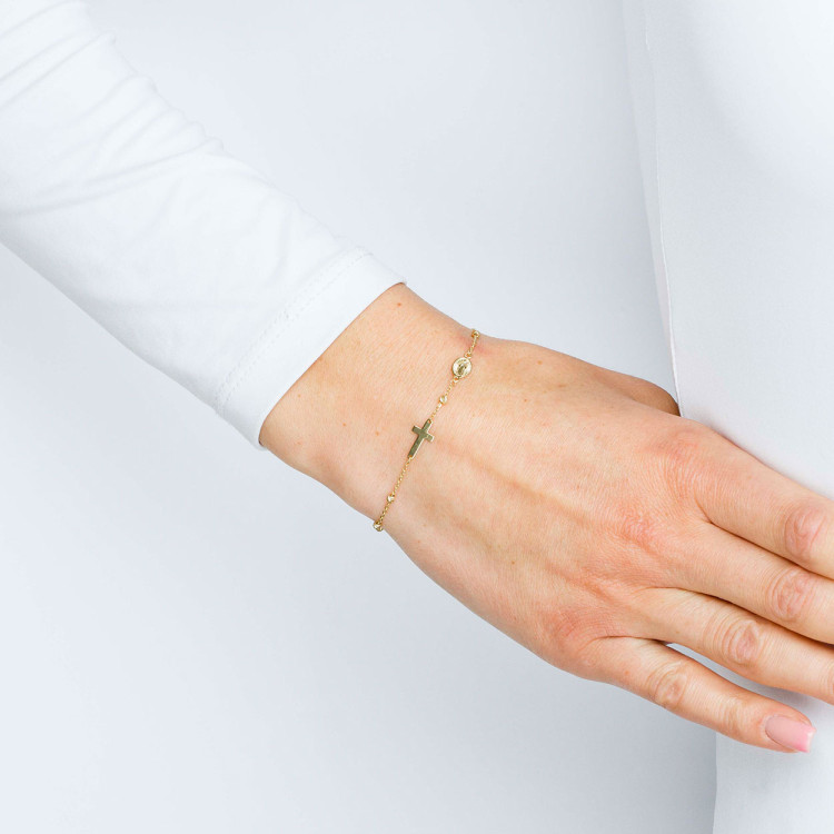 Bransoletka ze złota różaniec