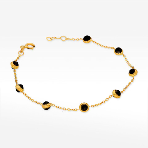Bransoletka ze złota z czarnymi cyrkoniami