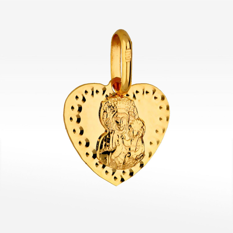 Zawieszka ze złota medalik z matką boską