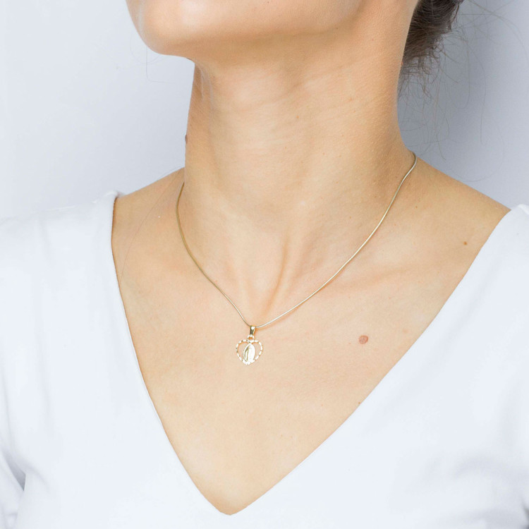 Zawieszka ze złota cudowny medalik w kształcie serca