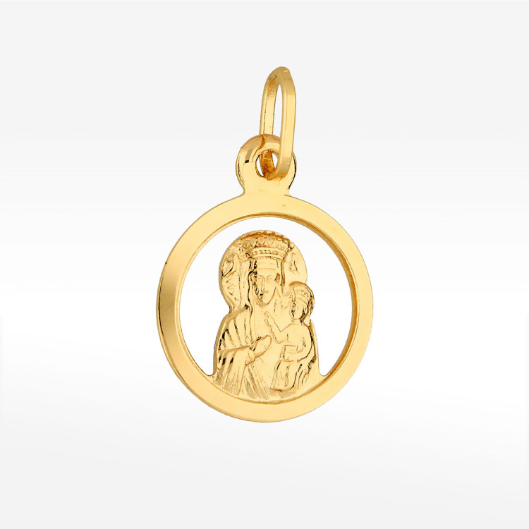 Zawieszka ze złota medalik z matką boską