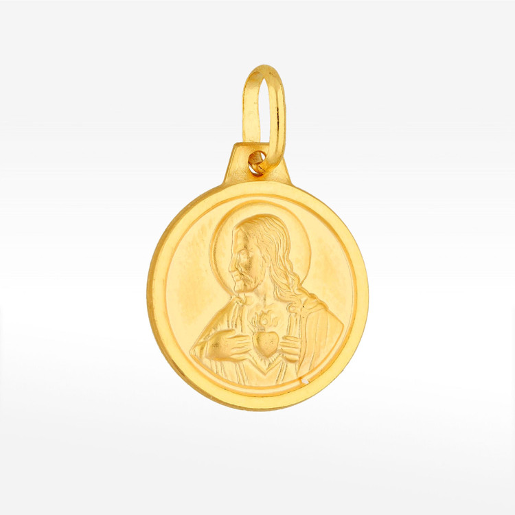 Zawieszka ze złota medalik skaplerz i matka boska z dzieciątkiem