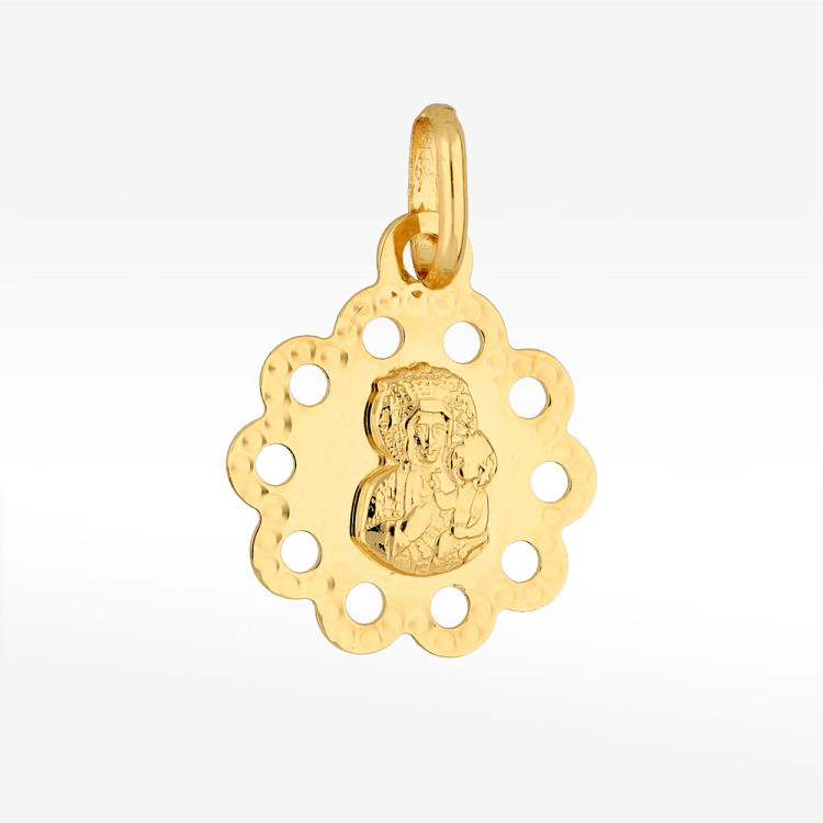 Zawieszka ze złota medalik z matką boską