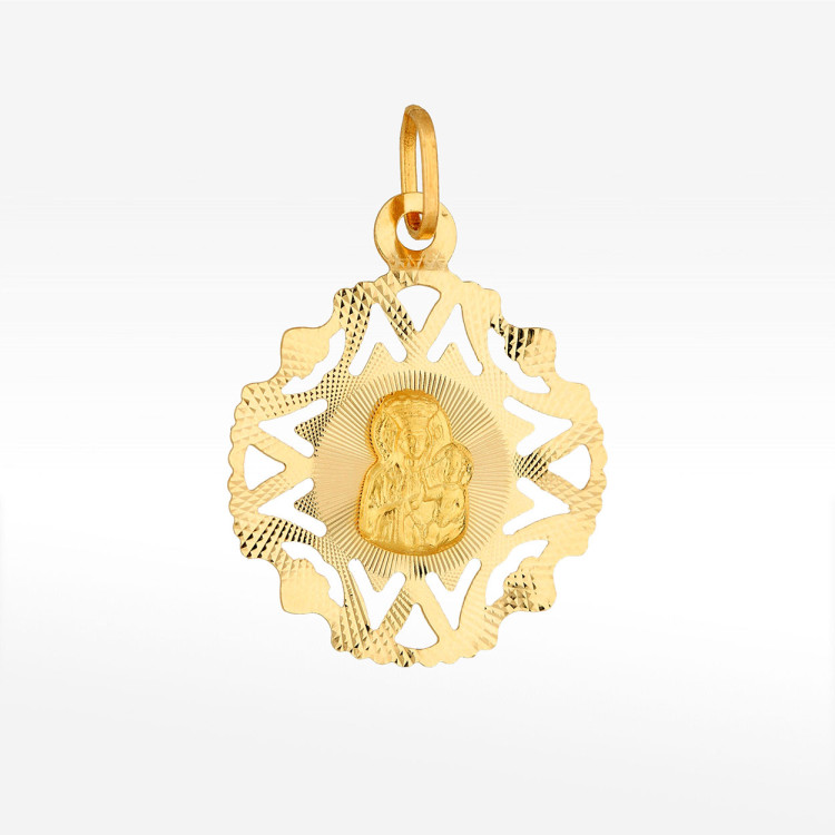 Zawieszka ze złota medalik z matką boską