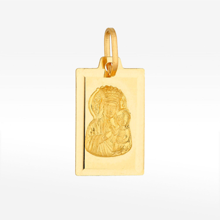 Zawieszka ze złota medalik z matką boską