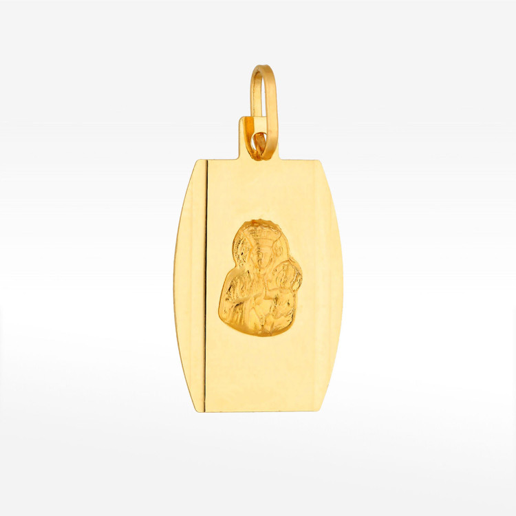 Zawieszka ze złota medalik z matką boską