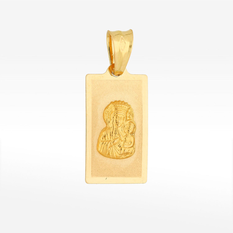 Zawieszka ze złota medalik z matką boską