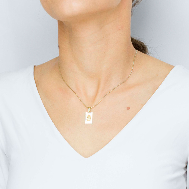 Zawieszka ze złota medalik z matką boską