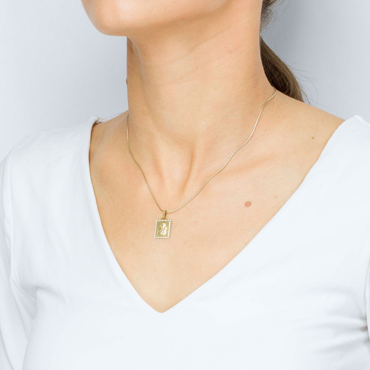 Zawieszka ze złota medalik z matką boską