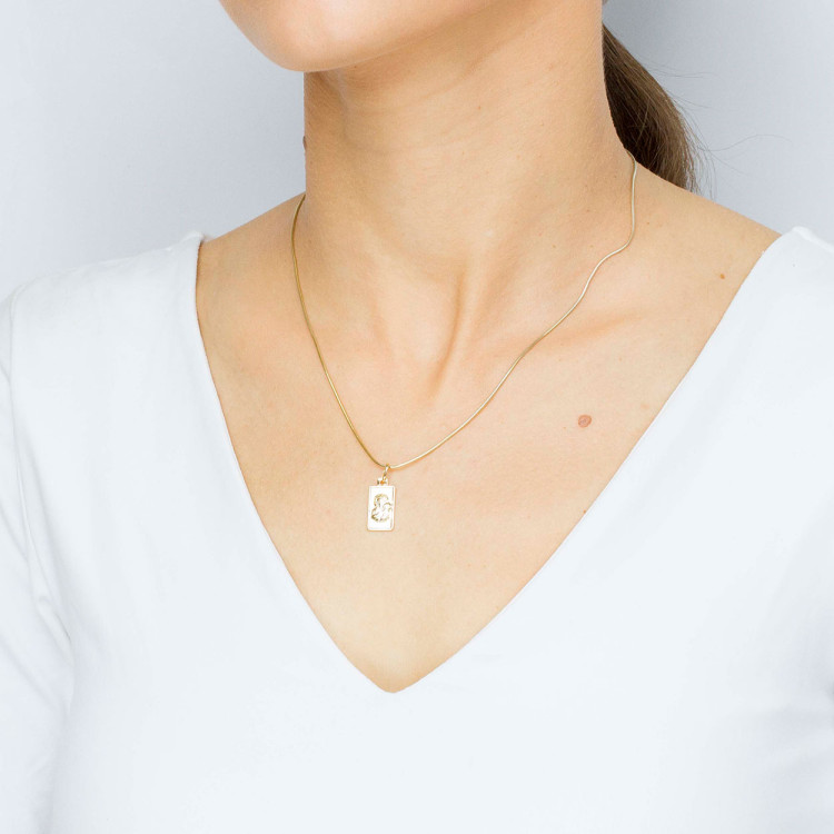 Zawieszka ze złota medalik z matką boską