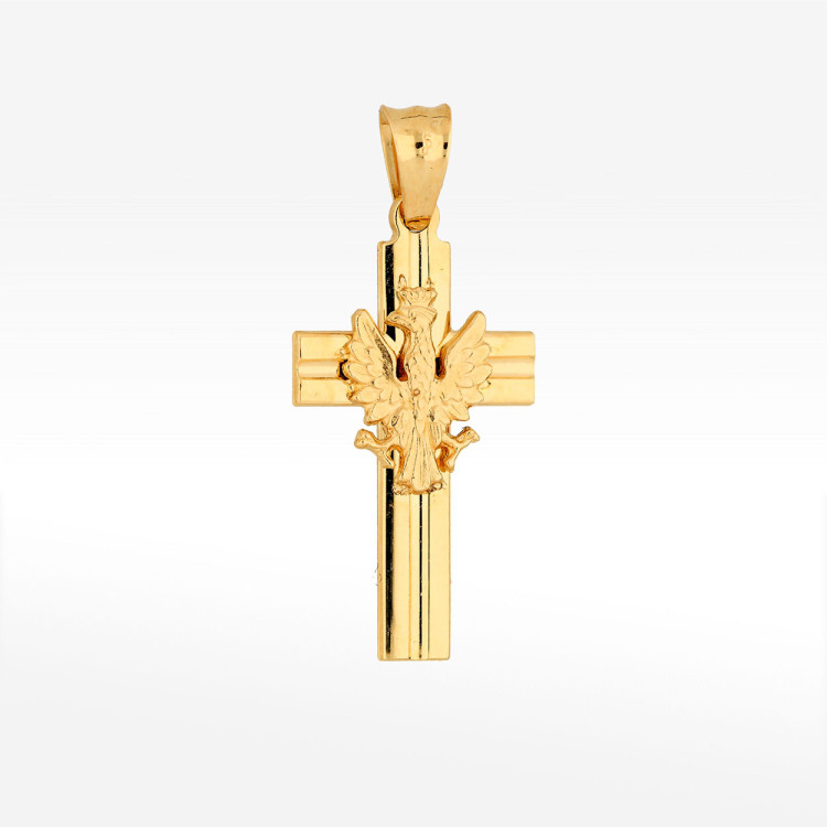 Zawieszka ze złota krzyżyk z orłem
