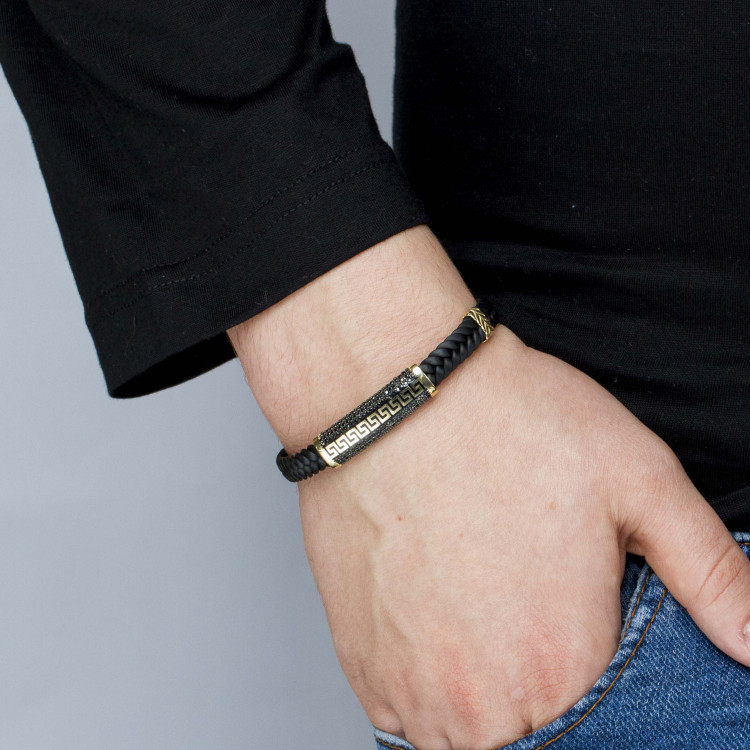 Bransoletka ze złota z wzorem greckim