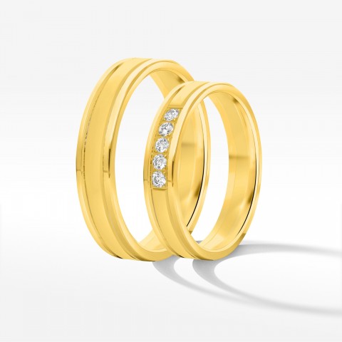 Obrączki ślubne z żółtego złota 4mm płaskie