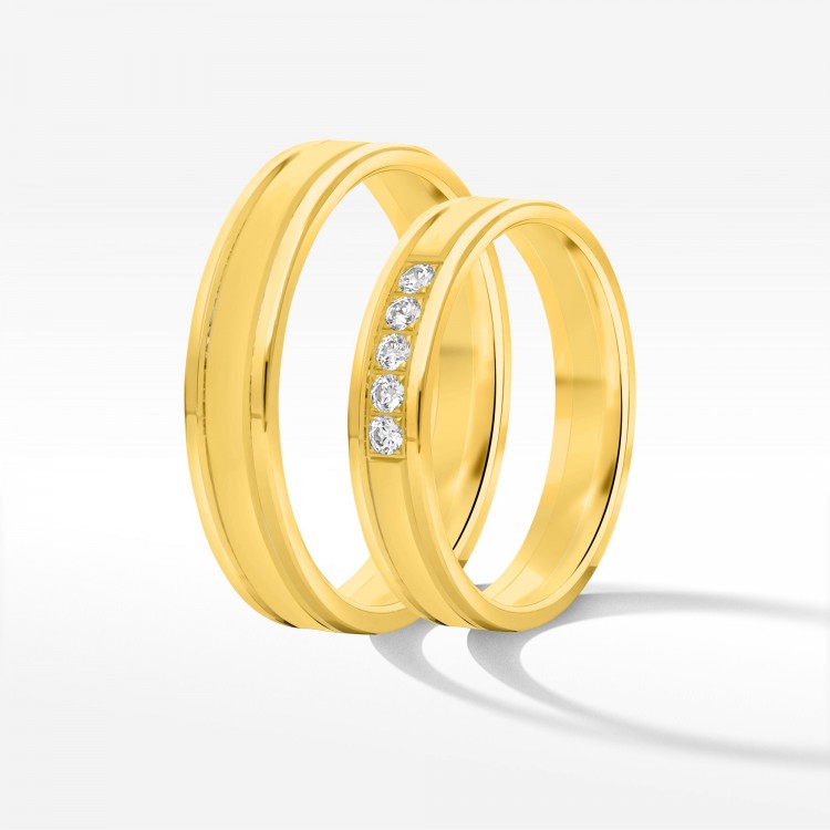 Obrączki ślubne z żółtego złota 4mm płaskie