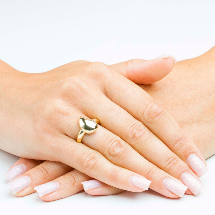 Pierścionek ze złota łezka