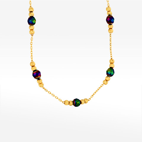 Naszyjnik ze złota 42-45cm z koralikami