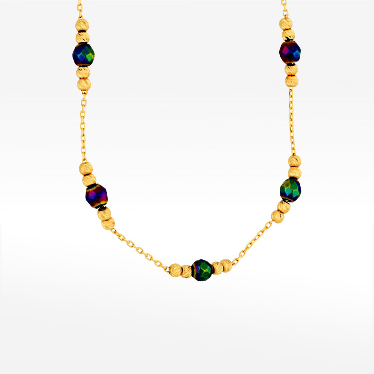 Naszyjnik ze złota 42-45cm z koralikami