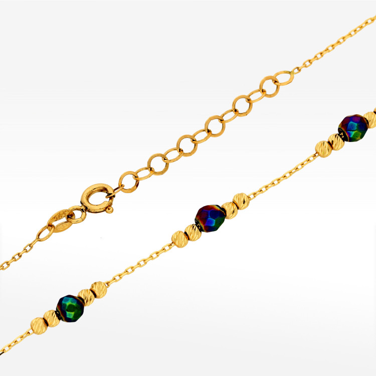 Naszyjnik ze złota 42-45cm z koralikami