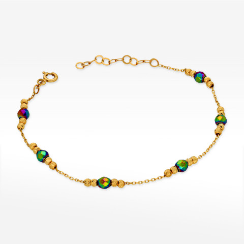 Bransoletka ze złota z koralikami